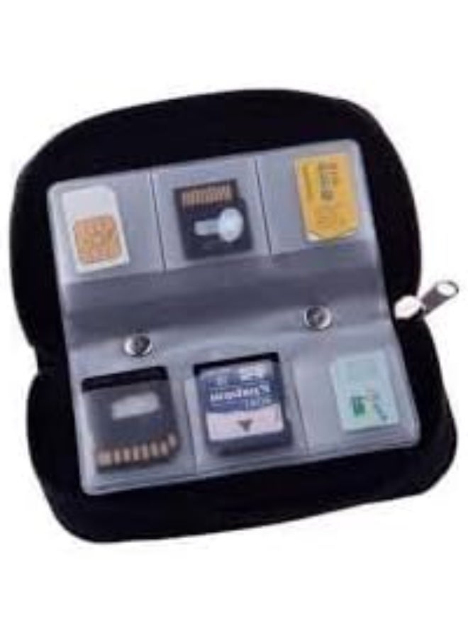 ماى سوق حافظة بطاقات ذاكرة احترافية بـ 22 فتحة - منظم كروت SD و Micro SD - أسود - Image 2